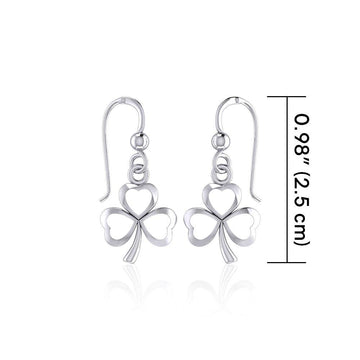 Celtic Shamrock Silver Earrings TE877 - Jewelry